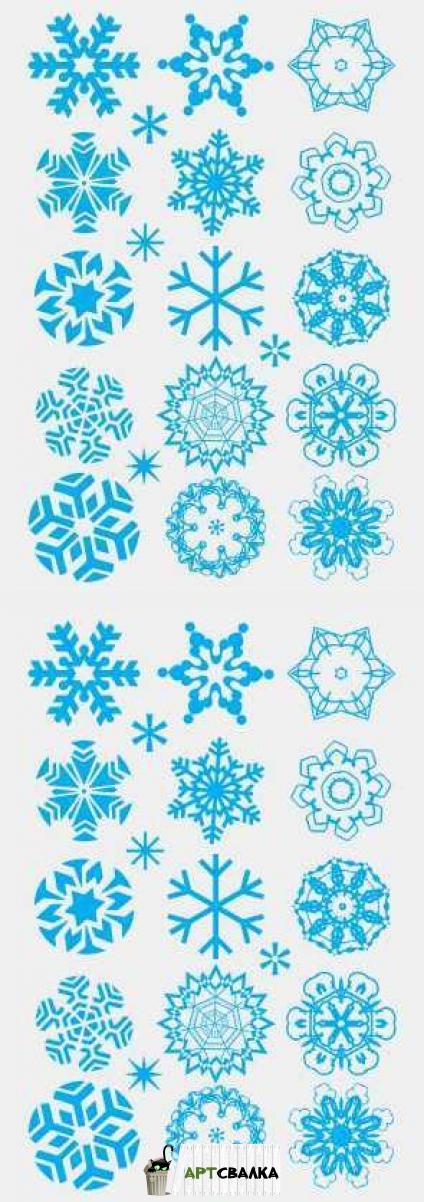 Снежинки в векторе | Snowflakes in a vector